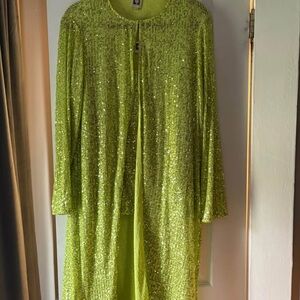 Lime Green Sequin Cape for Women